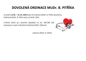 Zavřená ordinace během dovolené